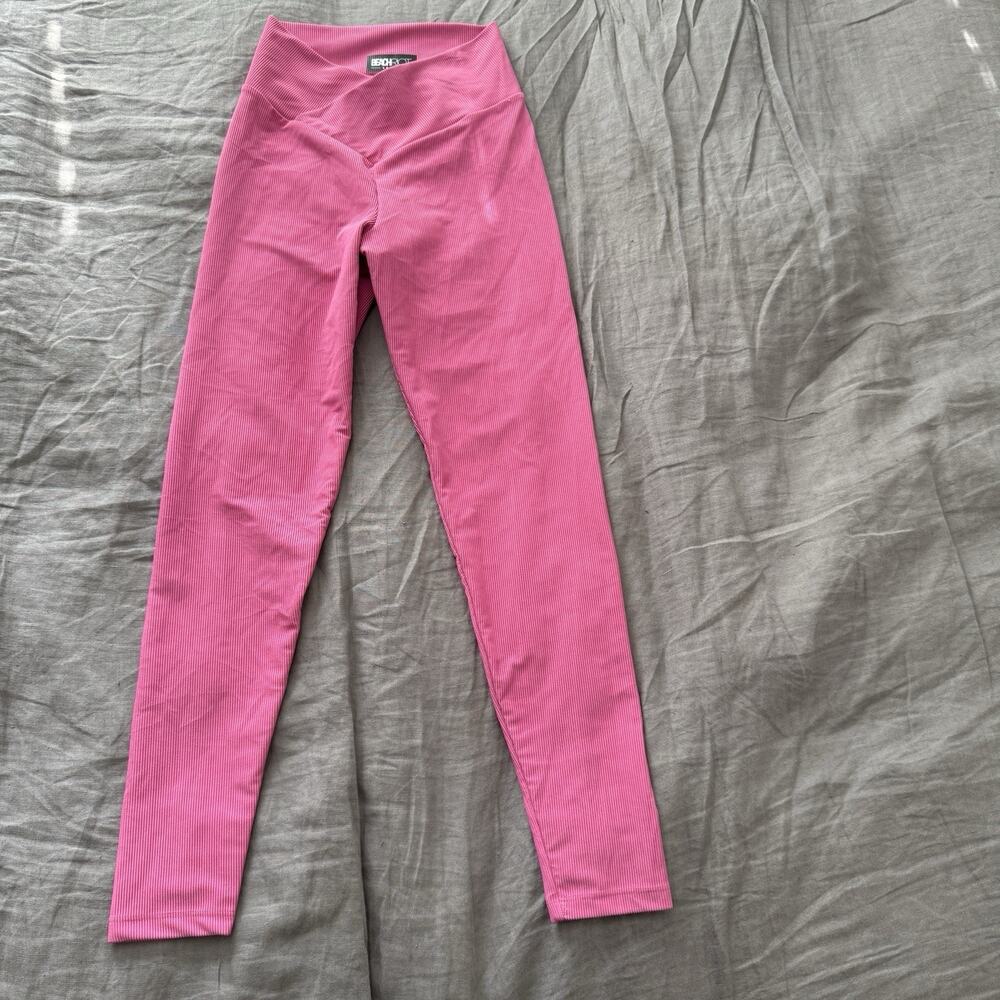 Beach Riot Sport High Rise Pink Ribbed‎ Leggings Small - Picture 3 of 7